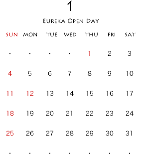 2026年1月のカレンダー